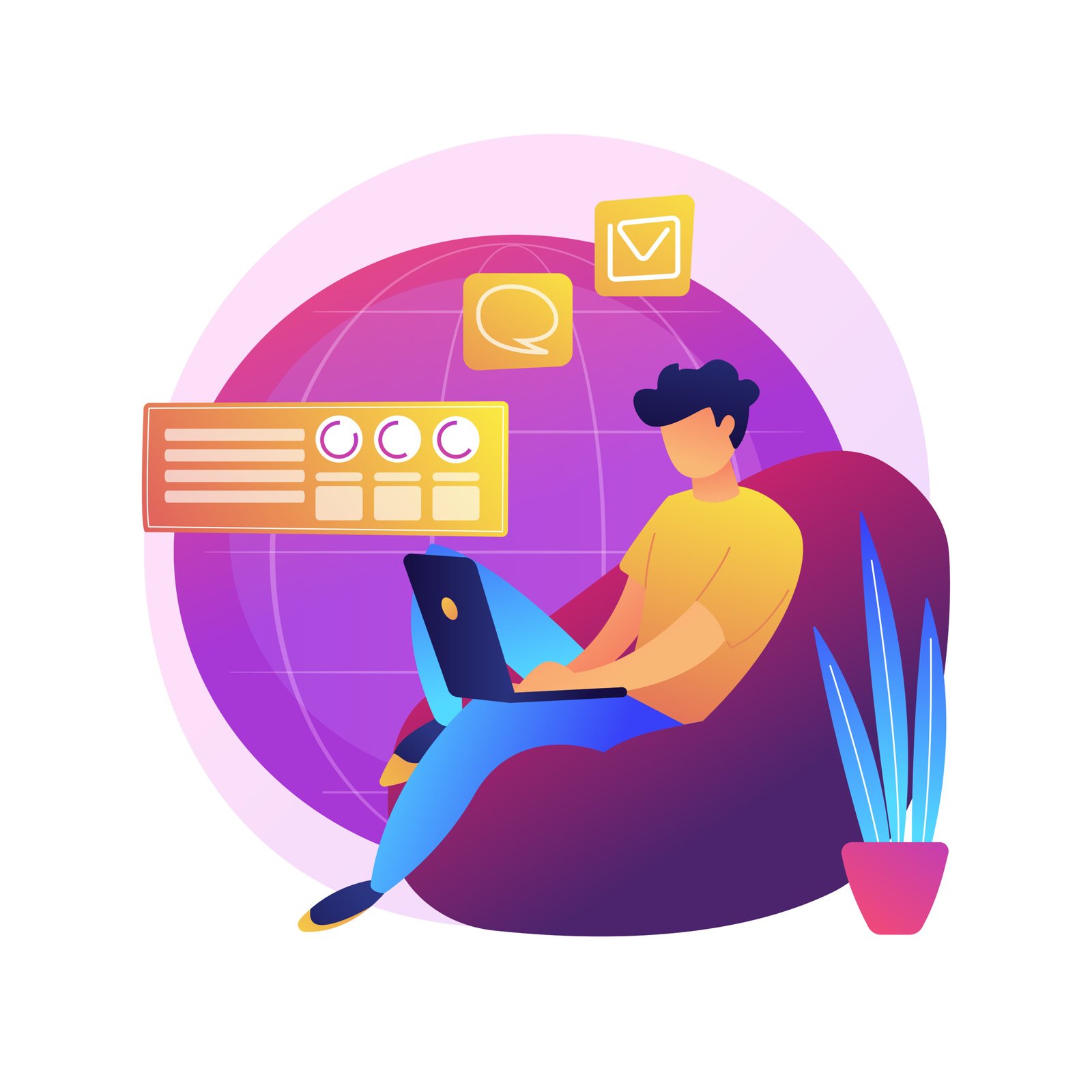 chico creando páginas web