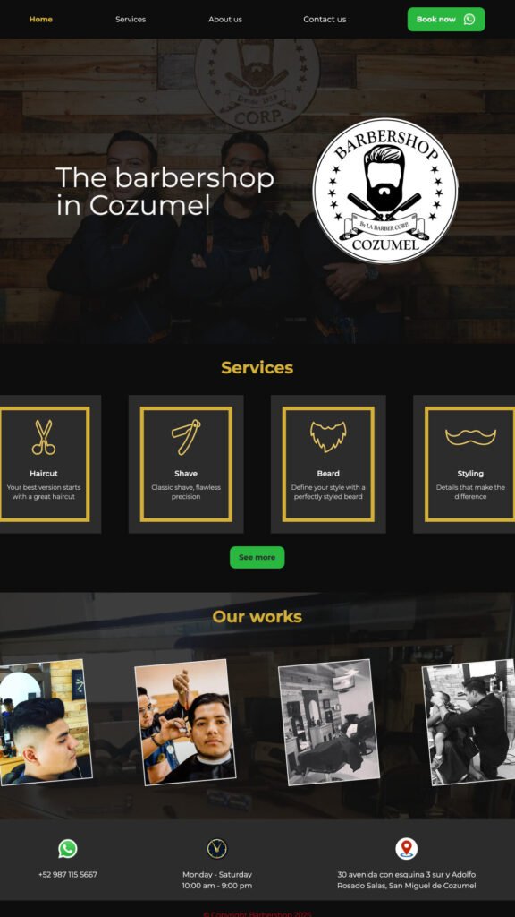 Pagina web de la barberia la barber corp