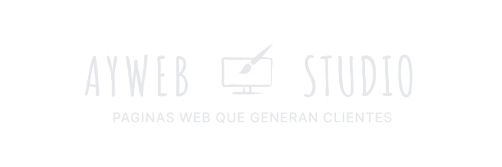 Logo completo de ayweb studio en color blanco